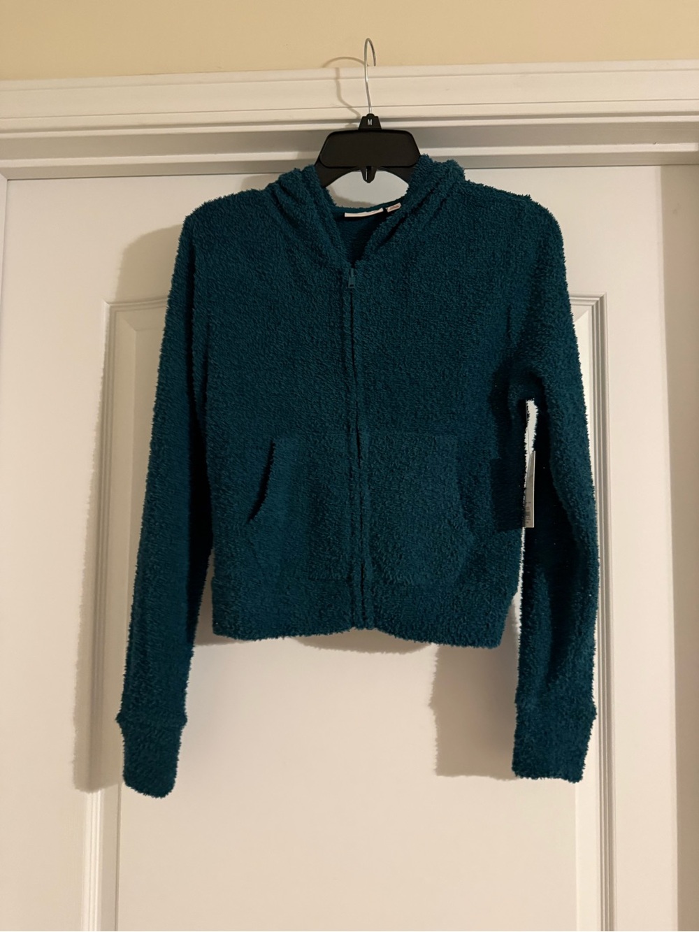 SO Teal Hooded Sherpa Zip-Up Jacket